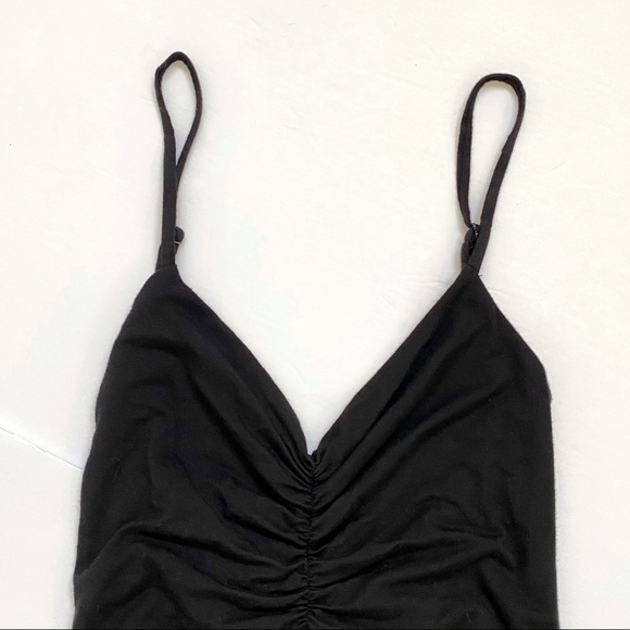 Blue life ruched center black tank top bodysuit - Picture 2 of 7